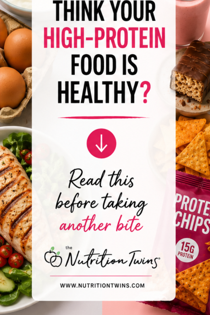 Think your high-protein food is healthy? Dietitian-approved guide explaining what to know about protein bars, protein chips, protein drinks, and other high-protein foods.