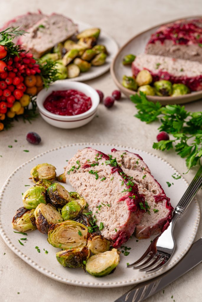 Low carb turkey meatloaf with cranberry glaze