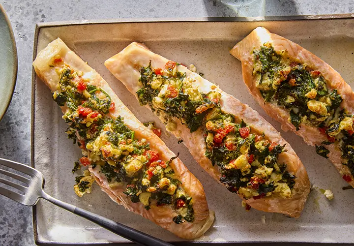 Mediterranean Stuffed Salmon Recipe (Gluten-Free) Mediterranean stuffed salmon