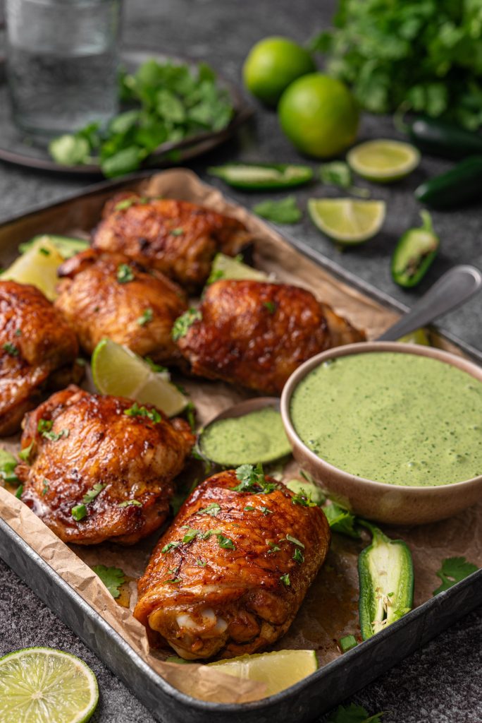 Peruvian chicken recipe with green sauce